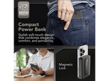 Powerbank - CellularLine Mag Stand, 10000 mAh, 20 W, Carga inalámbrica, USB C, Negro