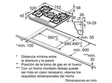 Placa de gas - Balay 3ETG676RB, 5 zonas, 28 cm zona grande, Gas butano, 75.2 cm, Negro