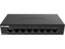 Switch - D-Link DGS-108GL, 8 puertos, Sin gestión, Gigabit Ethernet LAN RJ-45, Plug&Play, Negro