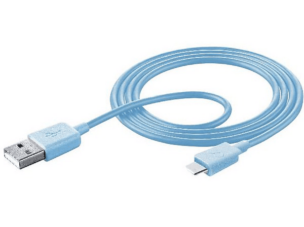 Cable USB - CellularLine USBDATATYCSMARTB, MicroUSB, USB, Blanco