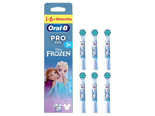 Recambio para cepillo dental - Oral-B Pro Kids 3+, Cabezales de recambio de Disney Frozen, +3 años, Pack de 6 unidades