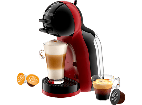 Cafetera de cápsulas - Krups Nescafé Dolce Gusto Mini Me KP123HAS, 1500 W, 15 Bar, 0.8 L, Calentamiento en 30 s, Selector cantidad bebida, Rojo