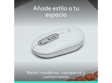Ratón inalámbrico - Logitech Pop, 4000 ppp, Easy-Switch, Bluetooth, SmartWheel, Botones personalizables, Tecnología Silent Touch, PC-Mac, Blanco