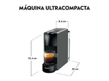 Cafetera de cápsulas - Nespresso® Krups XN110B Essenza Mini, 1310 W, 19 Bar, 0.6 L, Calentamiento en 25 s, Apagado automático, Gris