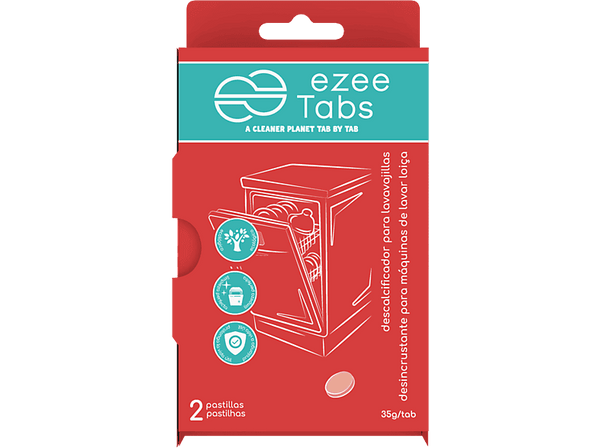 Limpiador - Ezeetabs Desincrustante para lavavajillas, 2 pastillas, 35 gr, Rojo