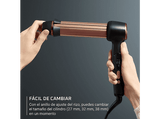 Rizador - Rowenta Twist Curl CF4620, 3 tamaños en 1, Barril ajustable en forma de L, 4 temperaturas, 150 °C a 210 °C, Revestimiento cerámico, Negro