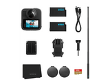 Cámara deportiva - GoPro MAX2 + Accessories Bundle, Vídeo en 8K 360°, 29 MP, Negro