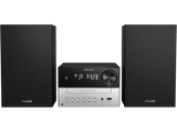 Microcadena - Philips TAM3205/12, 18 W, Bluetooth, USB, MP3, Woofer 3, Display LED, Negro/Plata