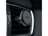 Soporte de móvil para coche - Baseus Magnetic Car Mount, Universal, Magnético ultrapotente, Para rejilla de ventilación, Rotación 360º, Negro