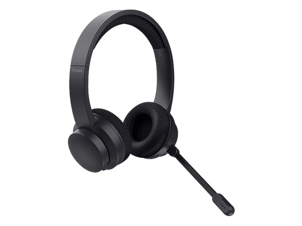 Auriculares inalámbricos - Trust Ayda, Supraaurales, Diadema, Con micrófono, Bluetooth, Negro