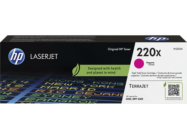 Tóner - HP LaserJet 220X Magenta, Alto rendimiento, Hasta 5500 páginas, HP TerraJet, Magenta
