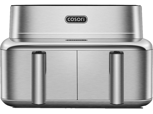 Freidora de aire - Cosori Iconic Dual, 8.6 l, 2700 V, 30 °C - 230 °C, Dual-Zone, Plata
