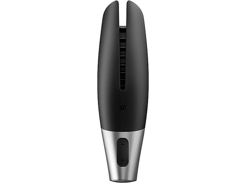 Masturbador masculino - Satisfyer Power Masturbator Connect App, Silicona, 14 Programas de Vibración, Impermeable (IPX7), Negro