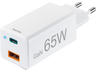 Cargador - Hama GSM Mini, 65W, 220V, Carga rápida, USB-A y USB-C, 2 dispositivos a la vez, Blanco