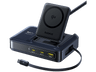 Docking Station - Baseus Nomos NH21 4-en-1, Universal, Tipo‑C, USB y Qi2, Carga inalámbrica y simultánea, Con cable retráctil, Negro Cosmic