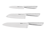 Juego de cuchillos - Tefal Precision, Set de 3 cuchillos, Chef 20 cm, Multiusos 12 cm, Pelador 9 cm, Afilado excepcional, Acero inoxidable