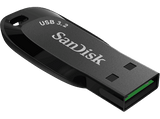 Memoria USB 32 GB - SanDisk Ultra Shift, USB 3.2, USB-A, Hasta 100 MB/s, Compacta, Con contraseña, Negro