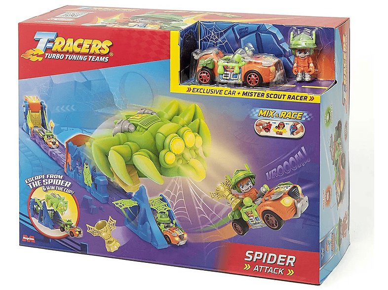 Figura - MagicBox T-Racers Spider Attack Superthings, Multicolor