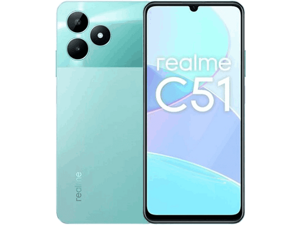 Móvil - realme C51, Verde, 256GB, 6GB RAM, 6.74" HD 90Hz, Unisoc Tiger T61, Carga rápida 33W, Android