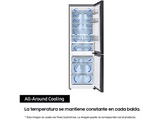 Frigorífico combi -  Samsung BESPOKE SMART AI RB38C7B6D22/EF, No Frost, 203 cm, 390l,  All Around Cooling, Metal Cooling, WiFi, Negro