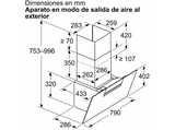 Campana decorativa - Balay 3BC587GBH, 4 velocidades,  431 m³/h, Home Connect, Extra Silencio,80 cm, Cristal blanco