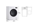 Secadora bomba de calor - LG RHA1008NWK, 8 kg, 8 programas, Blanco