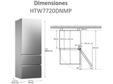 Frigorífico combi - Haier 3D 70 Series 7 HTW7720DNMP, No Frost, 200.6 cm, 486 l, Direct Access, Wi-Fi, Inox