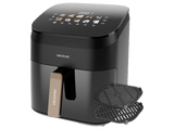 Freidora de aire - Cecotec Cecofry&Grill Smokin’ 6500, 2200W, 6.5L, Doble grill, 10 Menús, Ahumador integrado, Pizza maker, Negro
