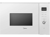 Microondas con grill integrable - Midea MBMTG925E-BK, 900 W, 1200W Potencia Grill, 7 Funciones, 25l, Cristal Blanco