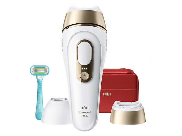 Depiladora IPL - Braun Luz Pulsada Silk·expert Pro 5 PL5221, Depilación en casa, Sensor SmartSkinProtect, Cabezal Smart Flex y de precisión