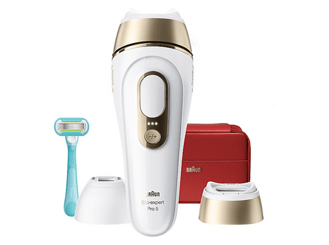 Depiladora IPL - Braun Luz Pulsada Silk·expert Pro 5 PL5221, Depilación en casa, Sensor SmartSkinProtect, Cabezal Smart Flex y de precisión