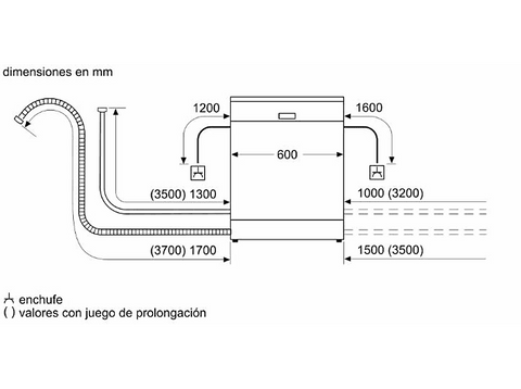Lavavajillas - Balay 3VS506BP, 12 servicios, 5 programas, 60 cm, Motor Extra Silencio, Rackmatic 3 niveles, Blanco