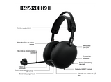 Auriculares gaming - Sony INZONE H9 II, Inalámbricos, Noise Cancelling, Fnatic, Micrófono, IA, 30h, Bluetooth/LE/2,4 GHz, Ligeros, PC, WHG910N, Negro