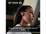 Auriculares True Wireless - Sony WF1000XM6, Cancelación de ruido (ANC), Hi-Res, Bluetooth, Llamadas nítidas, 24 horas, IPX4, iOS/Android, Plata