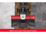 Aspirador escoba - Hoover HF9 HOME, Cepillo Anti-Enredos, Posición Parking, Luz LED, Autonomía 30 min, Batería Extraíble, 0.7L, 5 años Garantía, Rojo