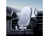 Soporte de móvil para coche - Baseus METAL AGE GRAVITY, Para rejilla de aire, Estable con reducción de ruido, Gris Space