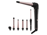 Rizador - Cecotec SurfCare MultiWaves, 5 cabezales, 140 a 200 ºC, Estuche, Guante térmico, Pinzas, Negro