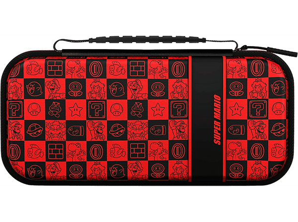 Funda - PDP Travel Case Plus Glow Super Icon, Para Nintendo Switch, Con cremallera, Rojo y negro