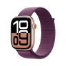 Apple Watch Series 10 (2024), GPS + Cellular, 42 mm, Gesto de doble toque, Caja de aluminio Oro rosa, Correa Loop deportiva Ciruela
