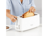 Tostadora - Taurus Toastissimo, 1400 W, 2 ranuras extra largas de 280x32 mm, Descongelar, Recalentar y Cancelar, Sistema de autocentrado, Blanco
