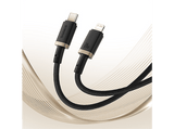 Cable USB - Baseus Dura, Lightning a USB-C, 100 cm, 20W, Carga rápida, Ultrarresistente, Negro y Dorado