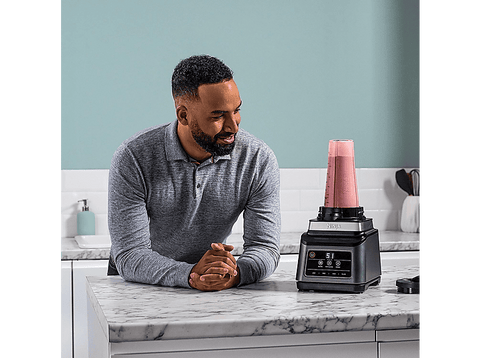Batidora de vaso - Ninja BN750EU, 1200 W, 2.1 l, Vaso individual 0.7 l, Tecnología Auto-iQ, Negro