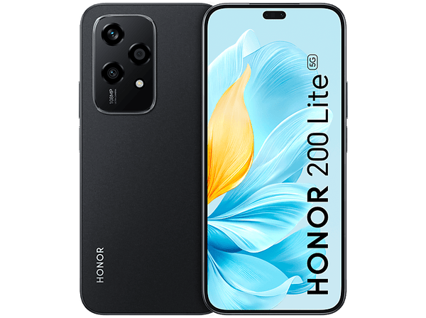Móvil - Honor 200 Lite 5G, Midnight Black, 256 GB, 8 GB RAM, 6.7" AMOLED Full HD+ 90Hz, Mediatek Dimensity 6080, 4500mAh, Android