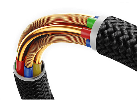 Cable USB a USB-C - Baseus DURA, USB a Tipo-C, Carga rápida, Cable trenzado ultrarresistente de 200 cm, Universal, 60W, Dorado y Negro