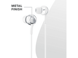 Auriculares - Music Sound IN EAR, De cable, Tipo C, Escucha inmersiva, Detalles metálicos, Blanco