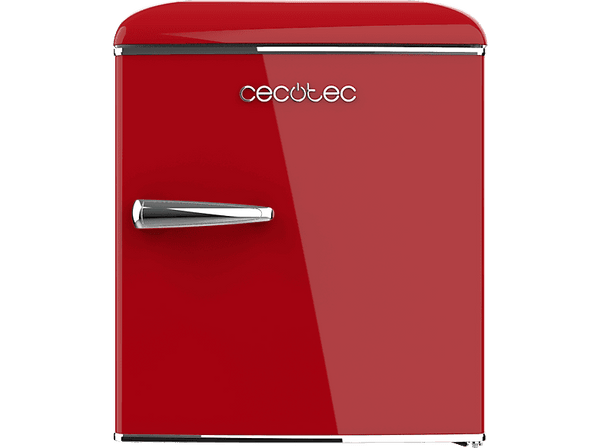 Frigorífico Table Top - Cecotec Bolero Coolmarket TT Origin 45 Red, 55 cm, 45 l, LED interior, Tirador cromado, Red