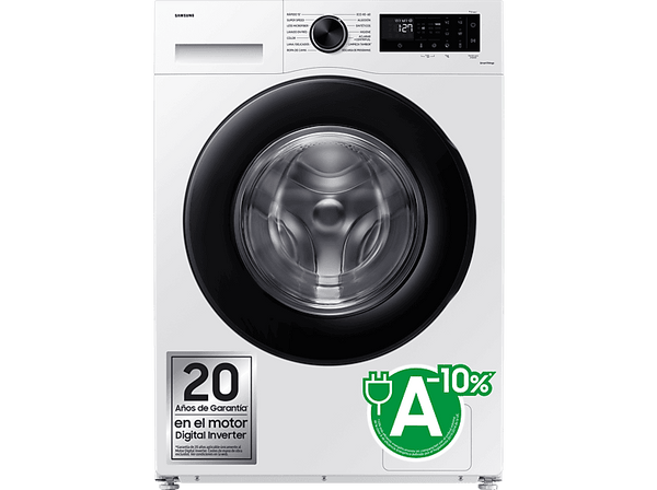Lavadora carga frontal - Samsung WW11DG5B25AEEC, 11 kg, 1400 rpm, 14 programas, AI EcoBubble™, SmartThings™, Blanco