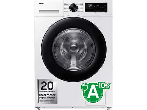 Lavadora carga frontal - Samsung WW11DG5B25AEEC, 11 kg, 1400 rpm, 14 programas, AI EcoBubble™, SmartThings™, Blanco