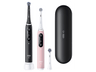 Cepillo eléctrico -  Oral-B iO 6s, Pack doble,  5 modos, Seguimiento con app, Pantalla interactiva, Sensor de presión, Estuche de viaje, Negro y rosa