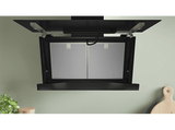 Campana decorativa - Bosch DWK91LT60, Serie 8, 5 velocidades, 441 m³/h, Home Connect, Conexión Placa - Campana, 90 cm, Cristal Negro